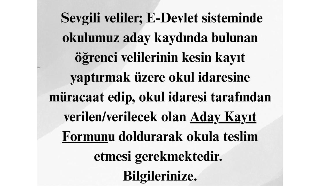 Kesin Kayıt Bilgilendirmesi